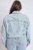 Women's Plus Cropped Denim Jacket sold by YMI