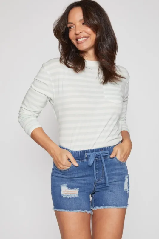Women's Petite High Rise Jogger Shorts sold by YMI