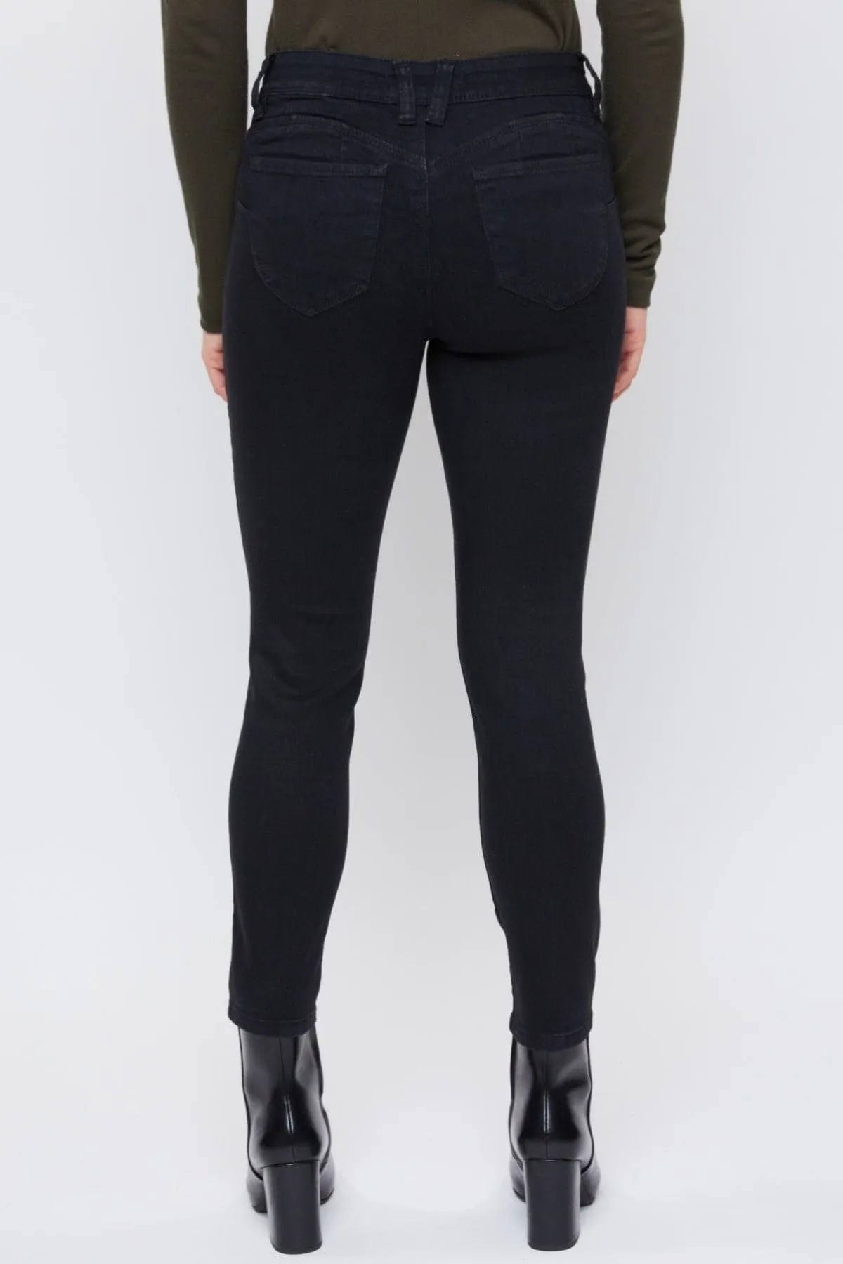 Women's Petite WannaBettaButt Mid Rise Skinny Jean sold by YMI product image thumbnail 4