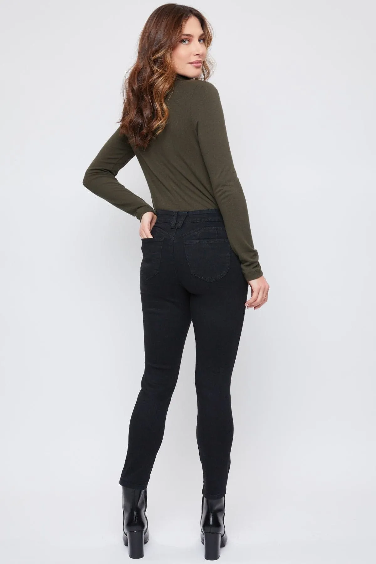 Women's Petite WannaBettaButt Mid Rise Skinny Jean sold by YMI product image thumbnail 5