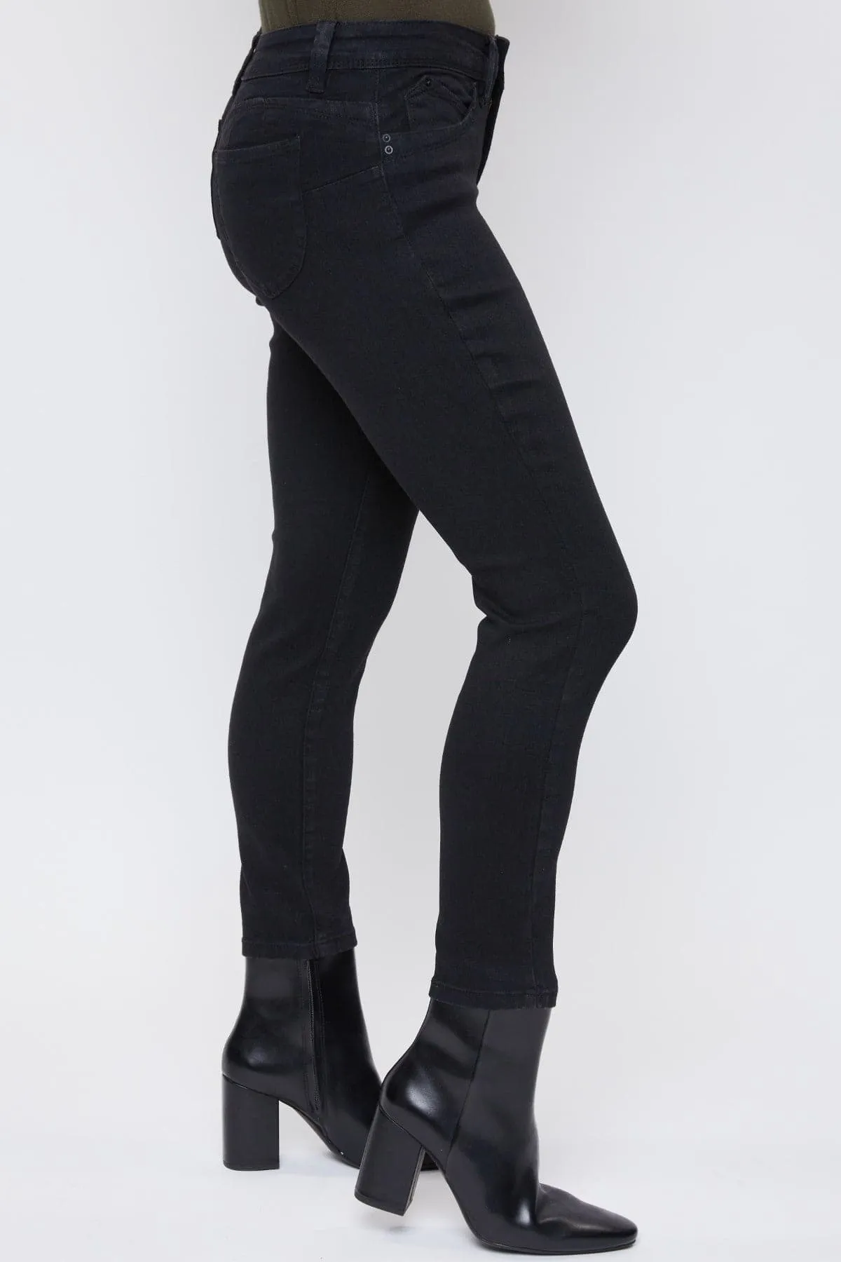 Women's Petite WannaBettaButt Mid Rise Skinny Jean sold by YMI product image thumbnail 2