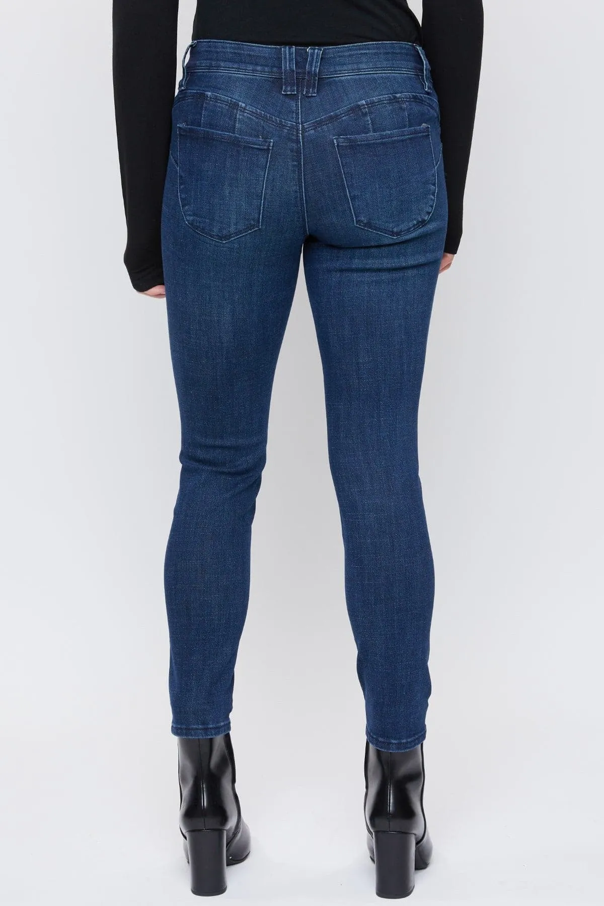 Women's Petite WannaBettaButt Mid Rise Skinny Jeans sold by YMI product image thumbnail 4