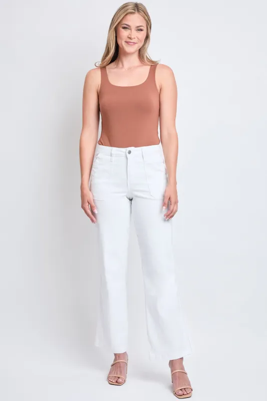 Women's High Rise Pork Chop Pocket Wide Leg Pant made by YMI