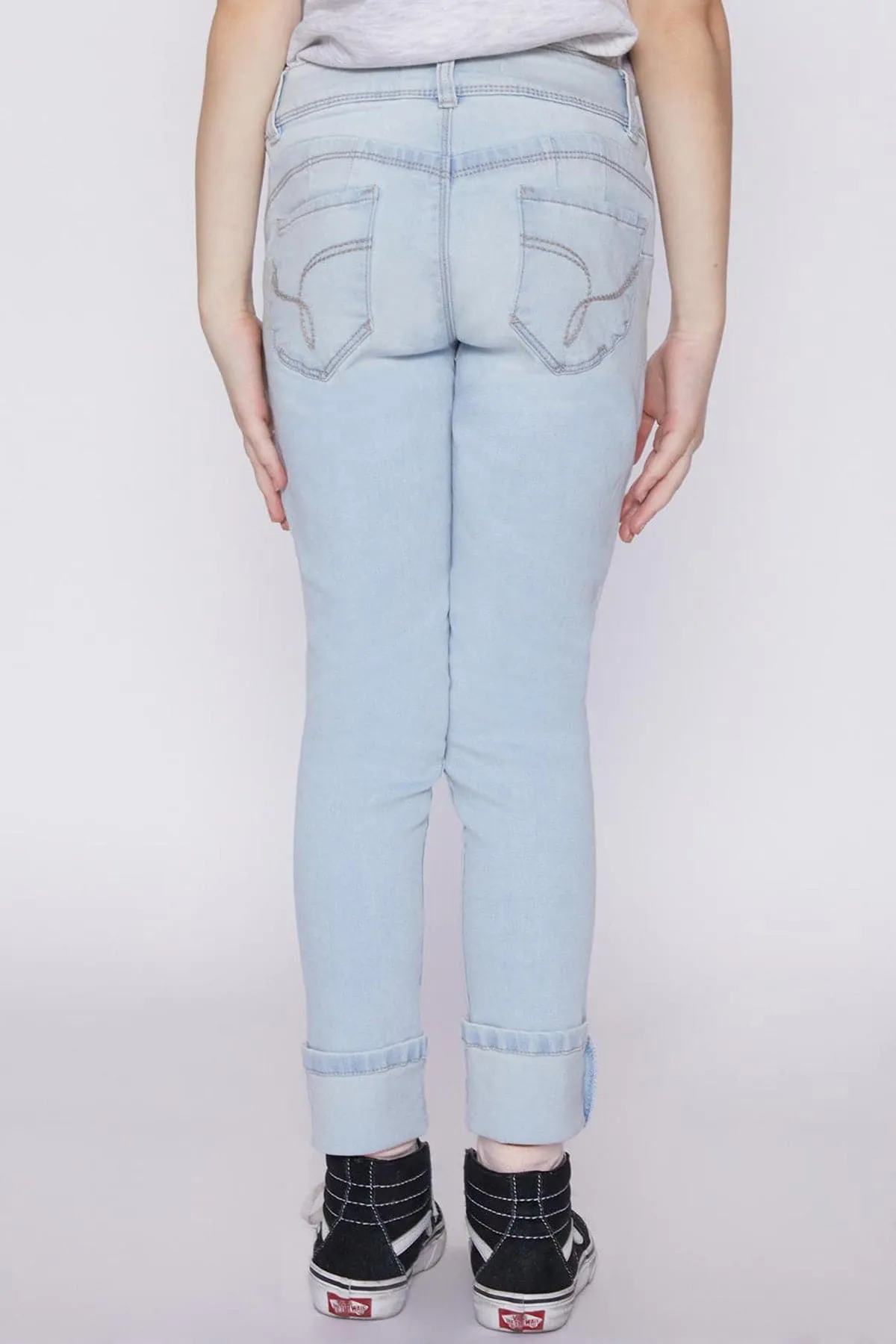 Girls WannaBettaFit Wide Cuff Skinny Jeans sold by YMI product image thumbnail 4