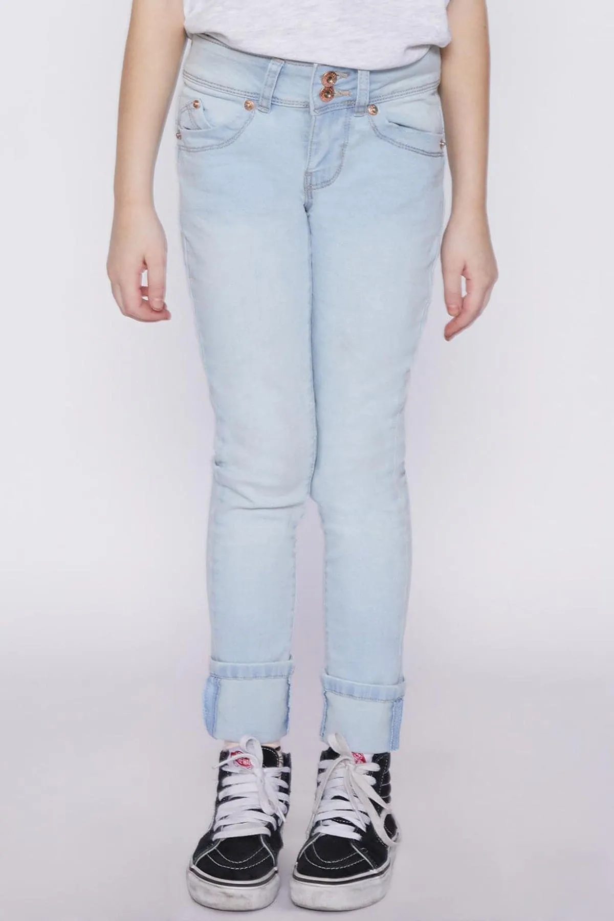Girls WannaBettaFit Wide Cuff Skinny Jeans sold by YMI product image thumbnail 2