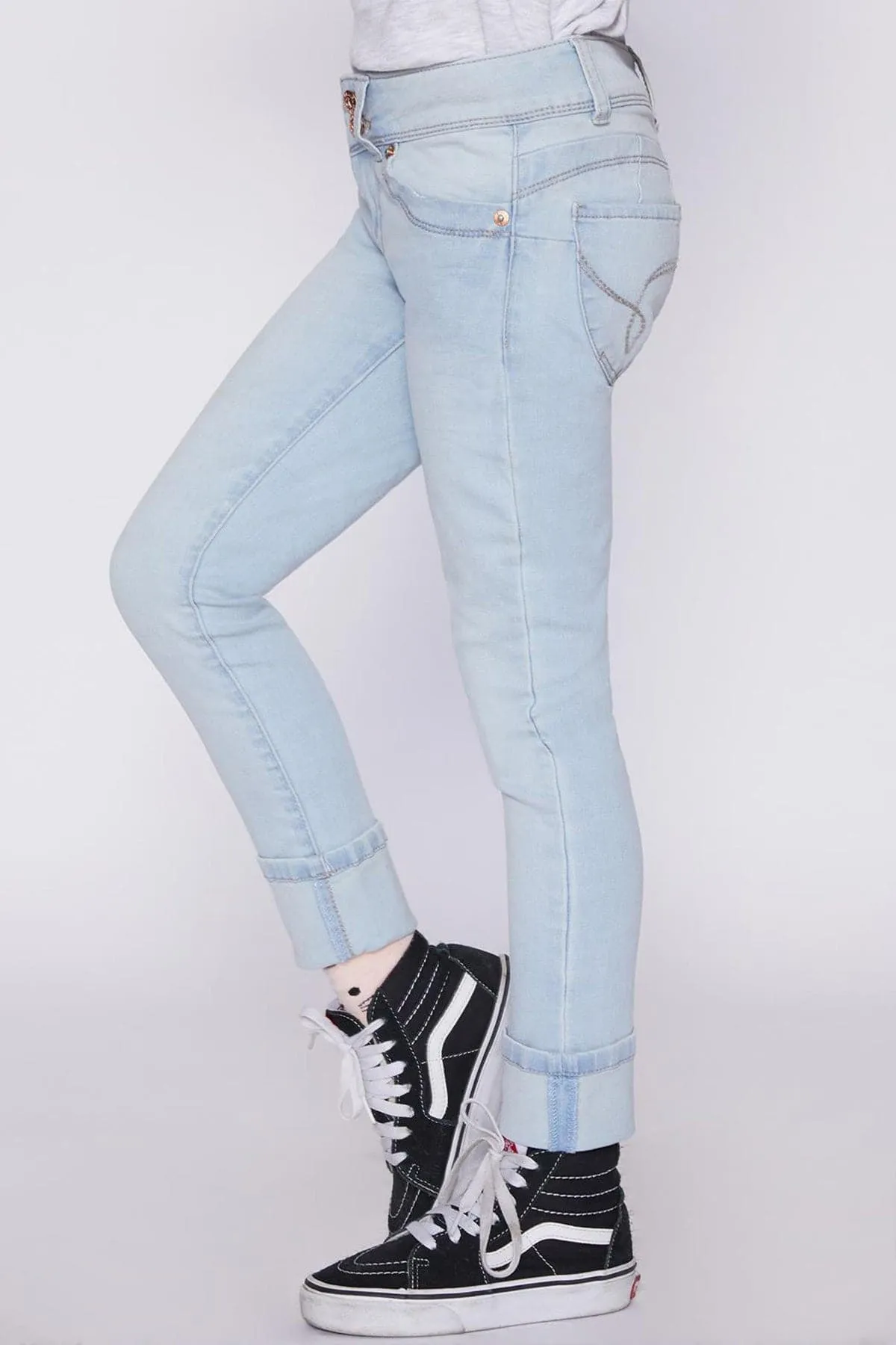 Girls WannaBettaFit Wide Cuff Skinny Jeans sold by YMI product image thumbnail 3