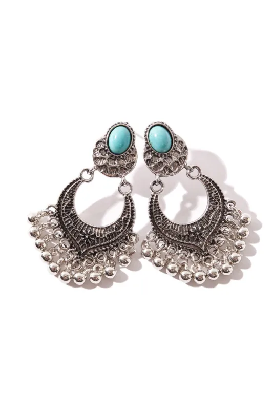 Chandelier Stone Turquoise Earrings sold by YMI