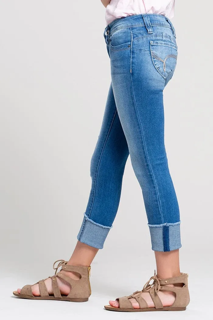Girls WannaBettaFit Cuff Skinny Jeans sold by YMI product image thumbnail 3