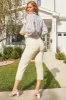 Women's High Rise Cropped Elastic Waistband Tummy Control Pant sold by YMI