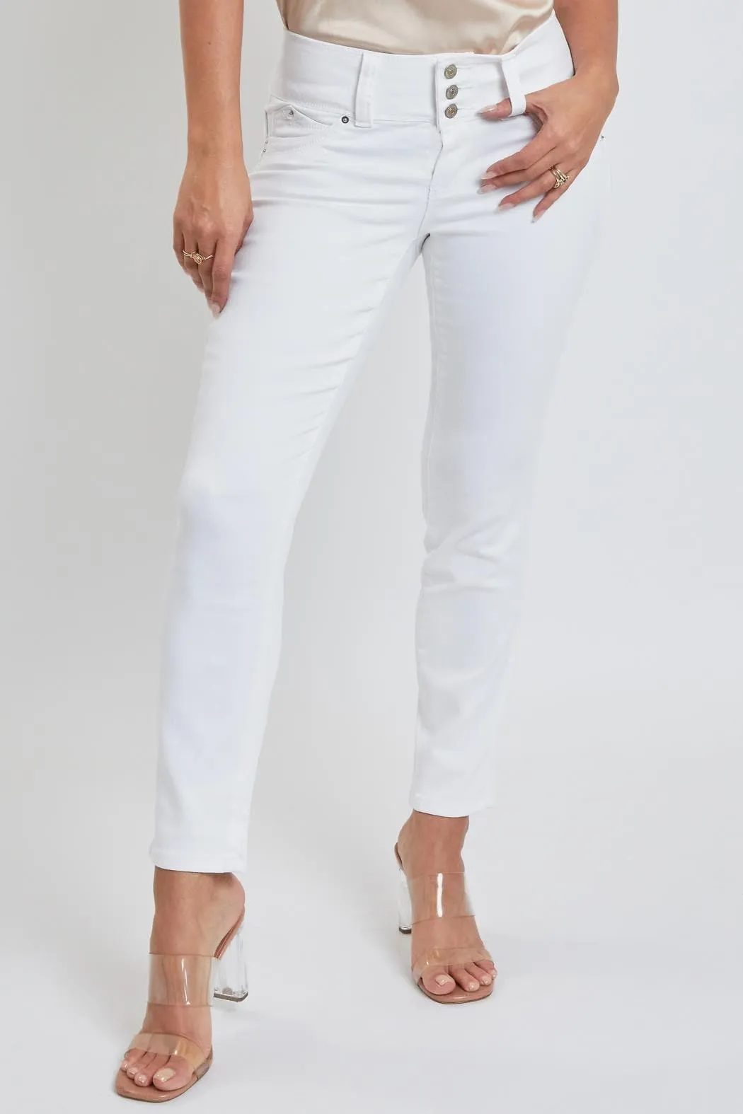 Women's Petite WannaBettaButt 3-Button Skinny Jean sold by YMI product image thumbnail 2