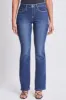 Women's Sustainable High Rise Flap Pocket Bootcut Jeans sold by YMI