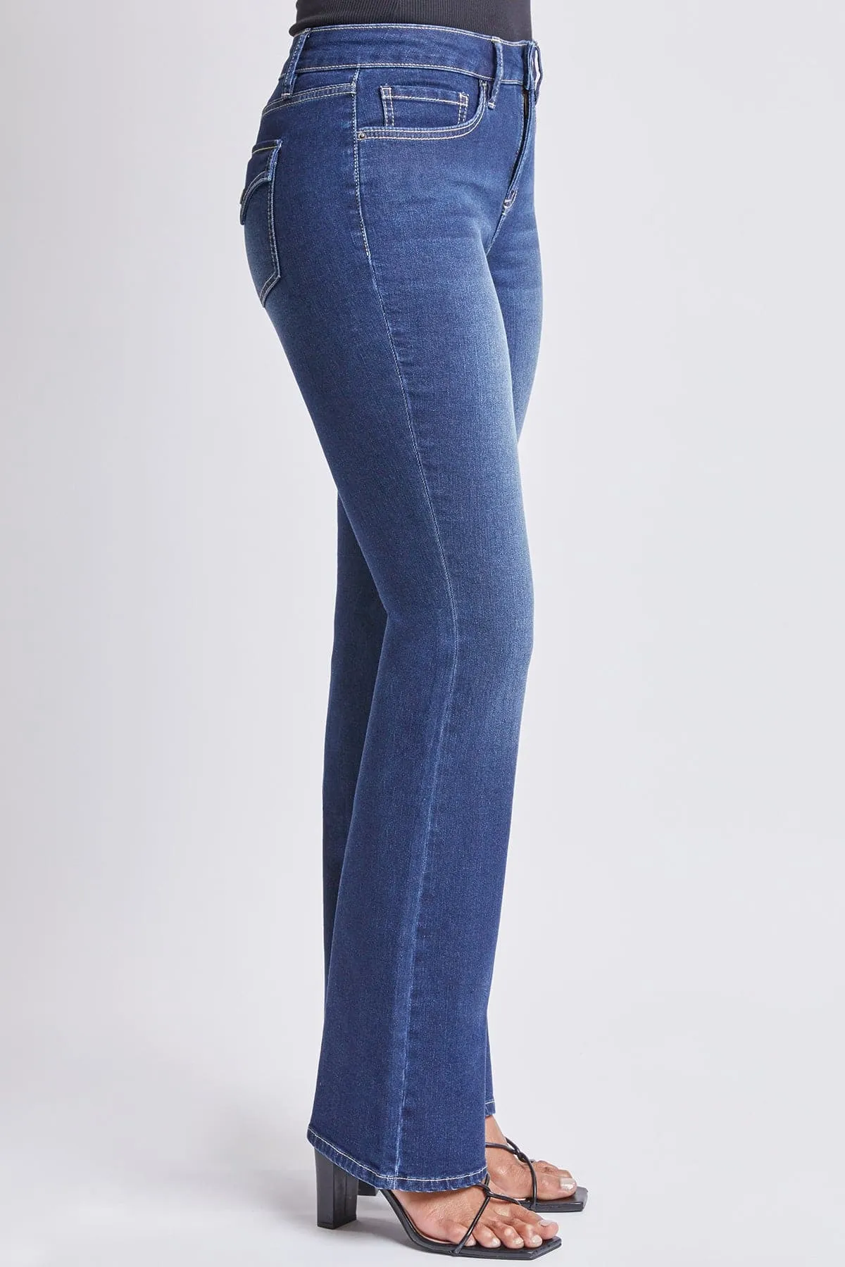 Women's Sustainable High Rise Flap Pocket Bootcut Jeans sold by YMI product image thumbnail 3