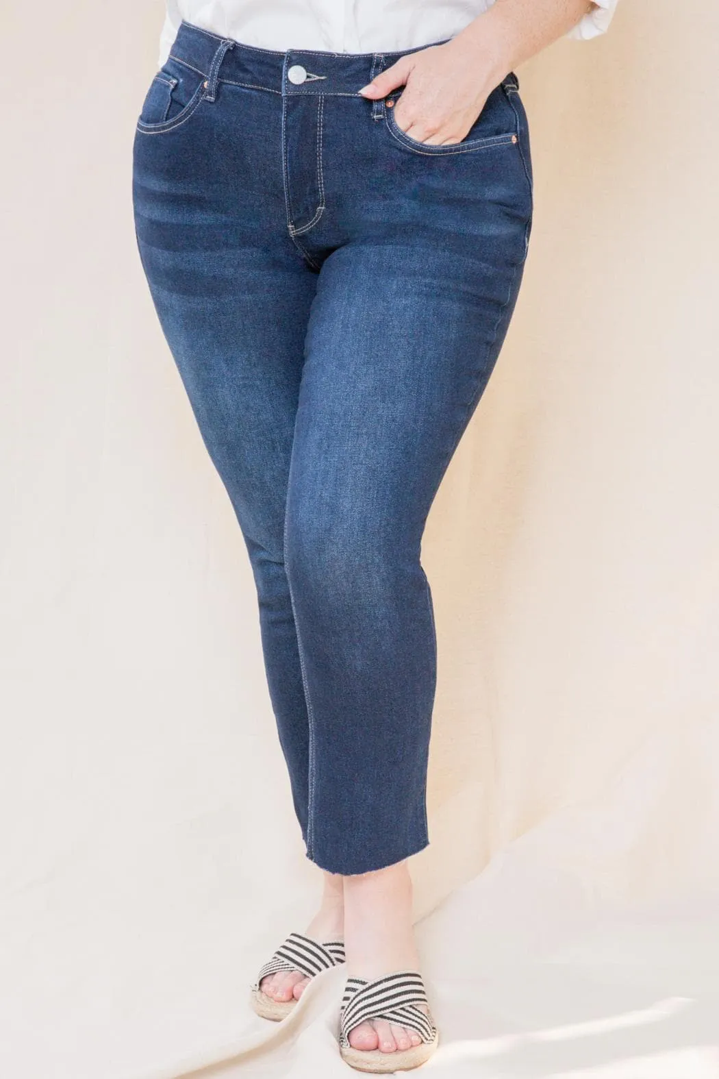 Women's Plus Size Vintage Dream High Rise Straight Jeans sold by YMI product image thumbnail 2
