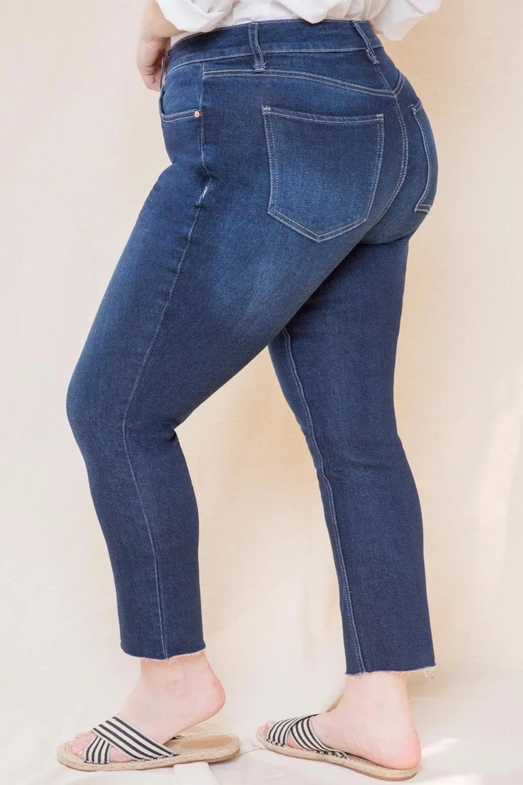 Women's Plus Size Vintage Dream High Rise Straight Jeans sold by YMI product image thumbnail 3