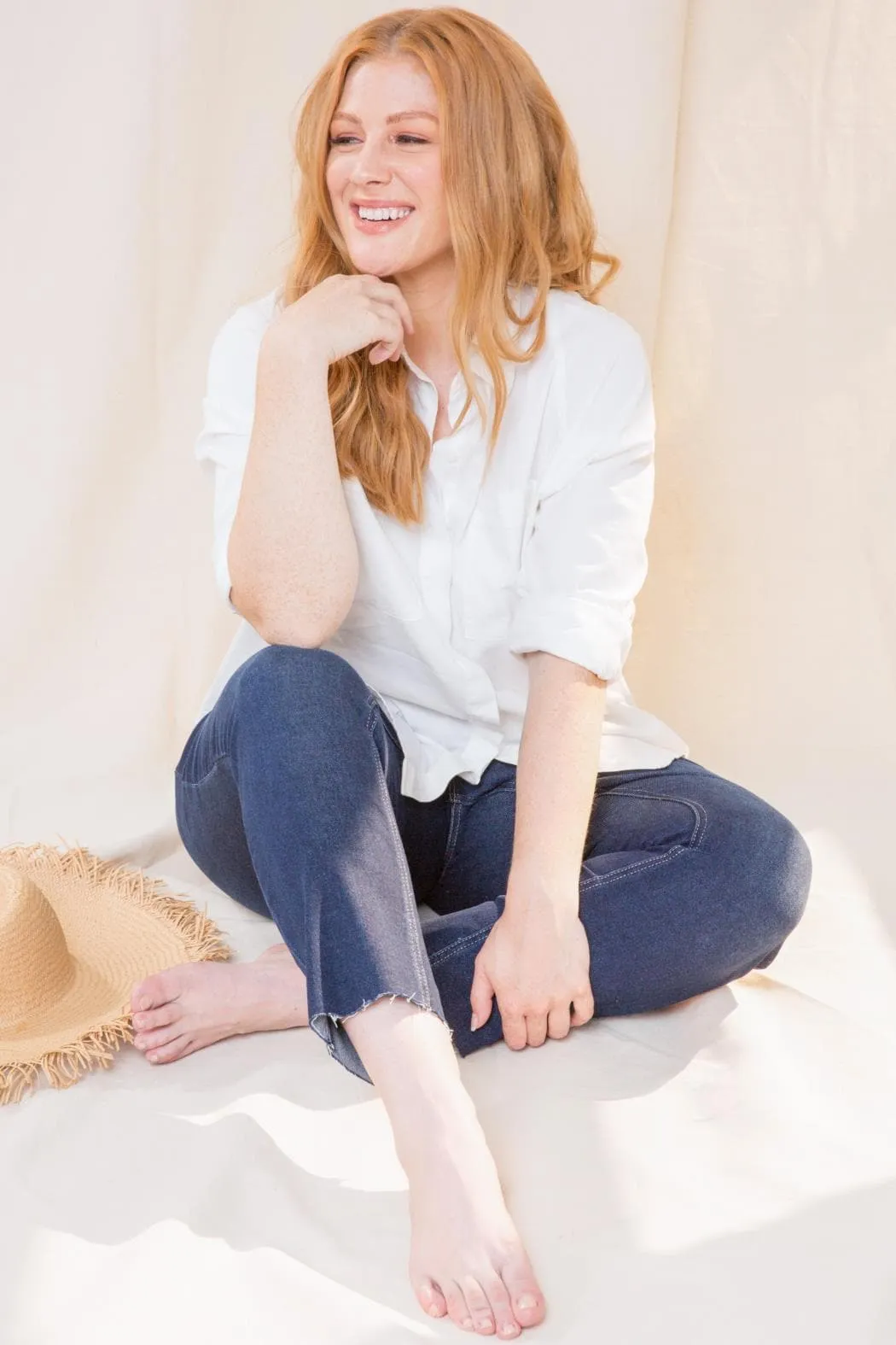 Women's Plus Size Vintage Dream High Rise Straight Jeans sold by YMI