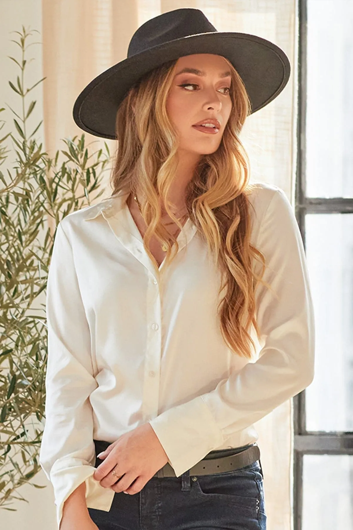 Women's Chain Wide Brim Hat sold by YMI