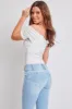Women's Sustainable WannaBettaButt 3 Button Skinny Jeans sold by YMI