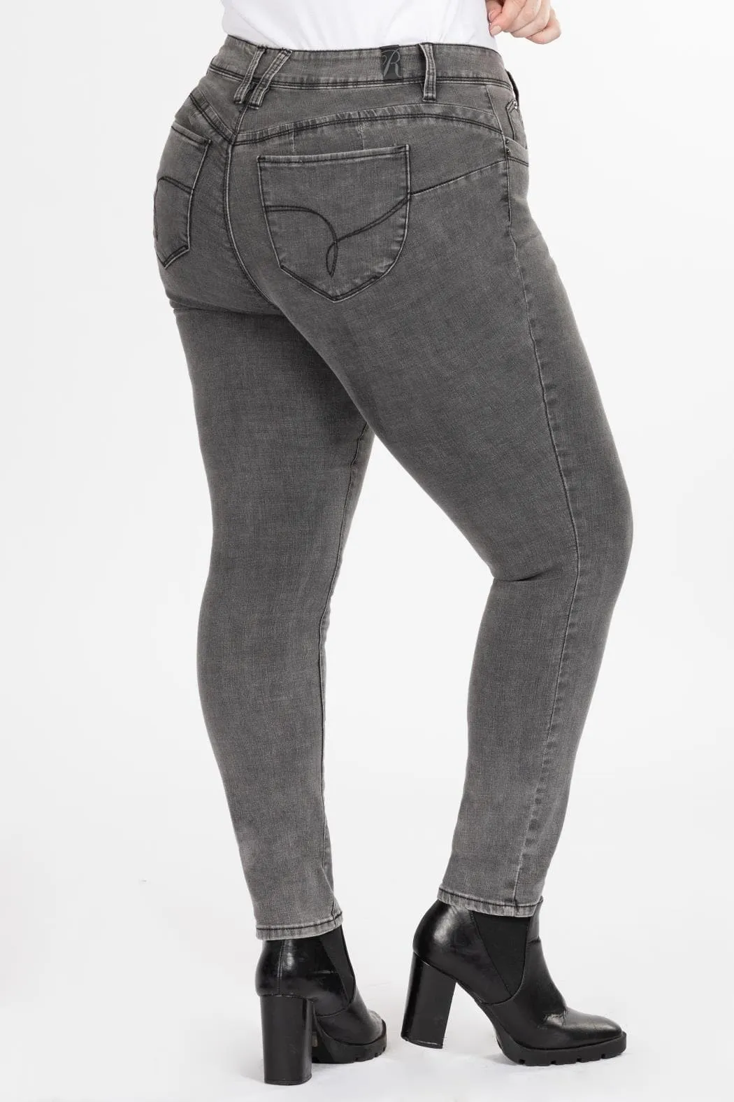 Women's Plus Size WannaBettaButt Mid Rise Denim Skinny Jean sold by YMI product image thumbnail 4