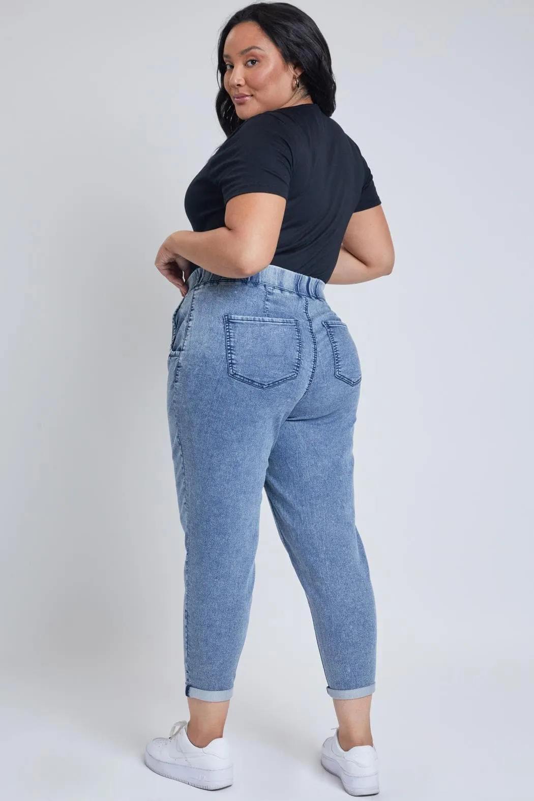 Women's Plus Size Mid Rise Cuffed Jogger Pants sold by YMI product image thumbnail 5