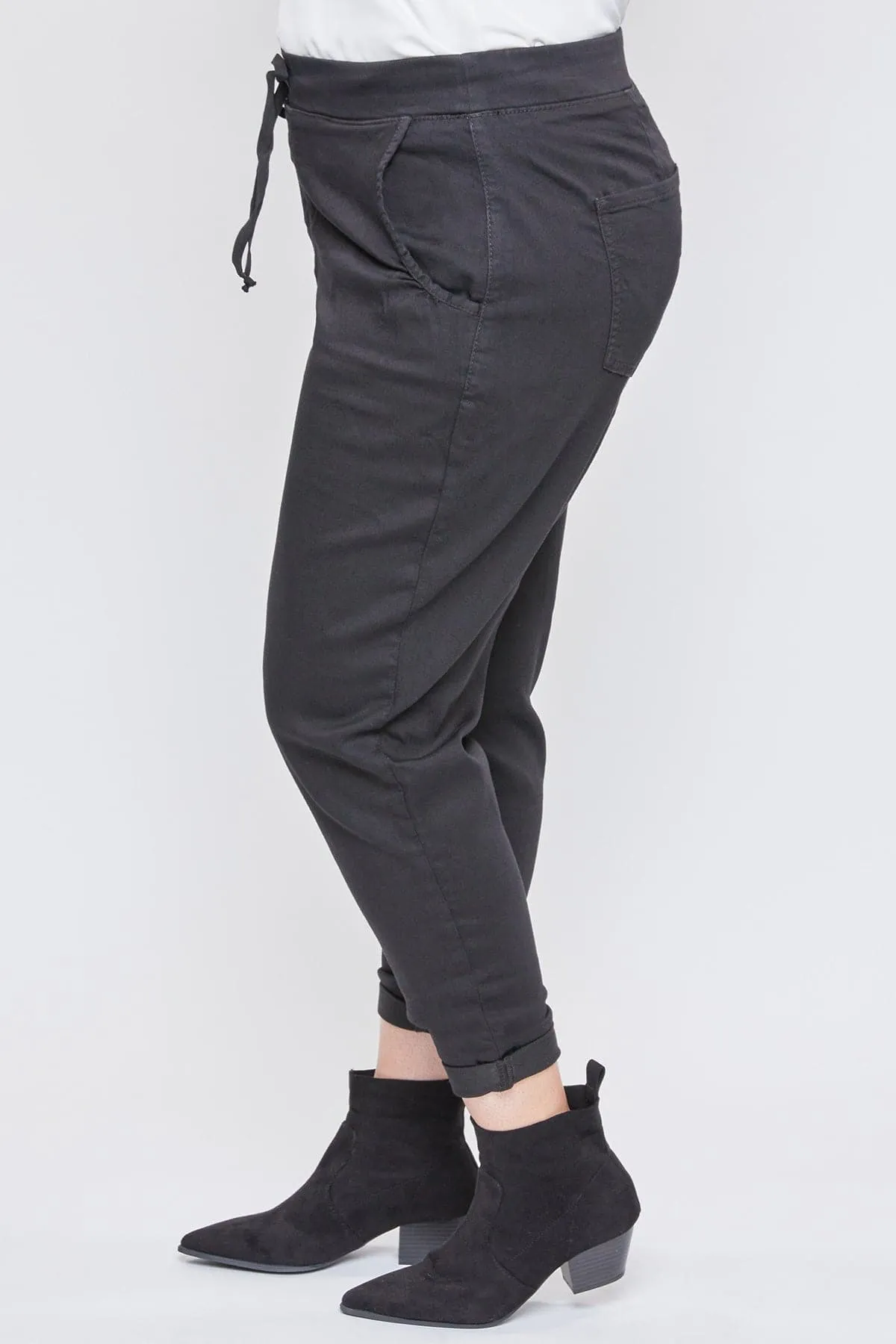 Women's Plus Size Mid Rise Cuffed Jogger Pants sold by YMI product image thumbnail 3