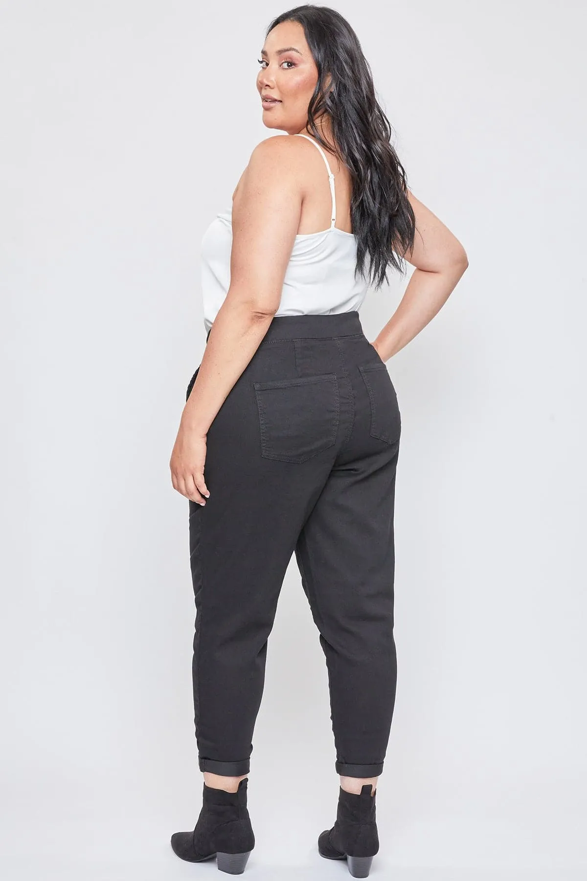 Women's Plus Size Mid Rise Cuffed Jogger Pants sold by YMI product image thumbnail 4