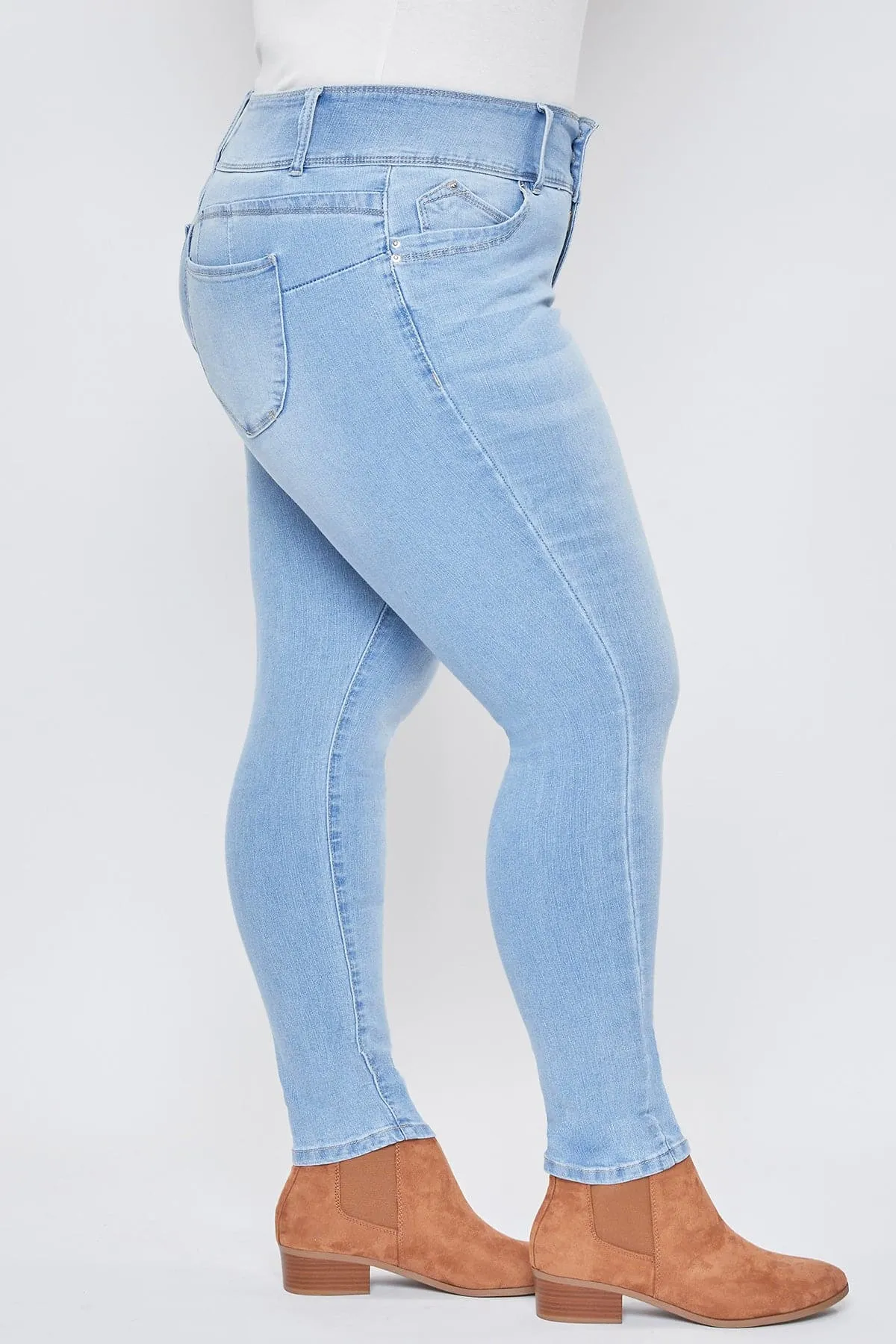 Women's Plus Size Sustainable WannaBettaButt Skinny Jeans sold by YMI product image thumbnail 3
