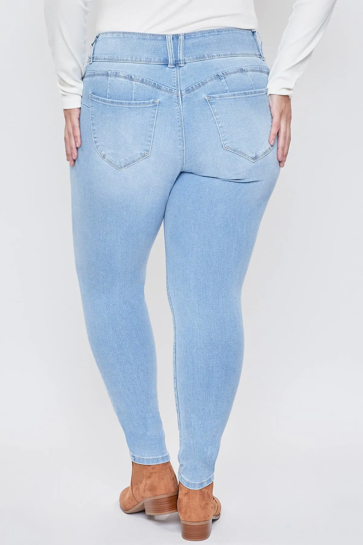 Women's Plus Size Sustainable WannaBettaButt Skinny Jeans sold by YMI product image thumbnail 4