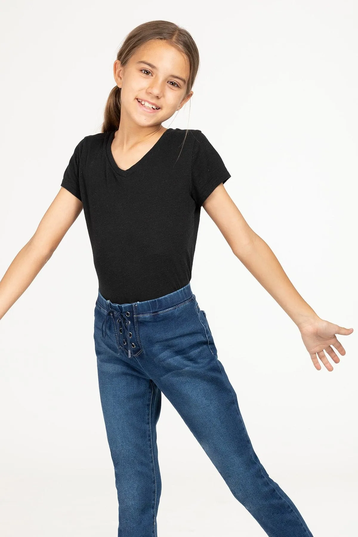 Girls Front Lace Skinny Ankle Jeans sold by YMI product image thumbnail 5