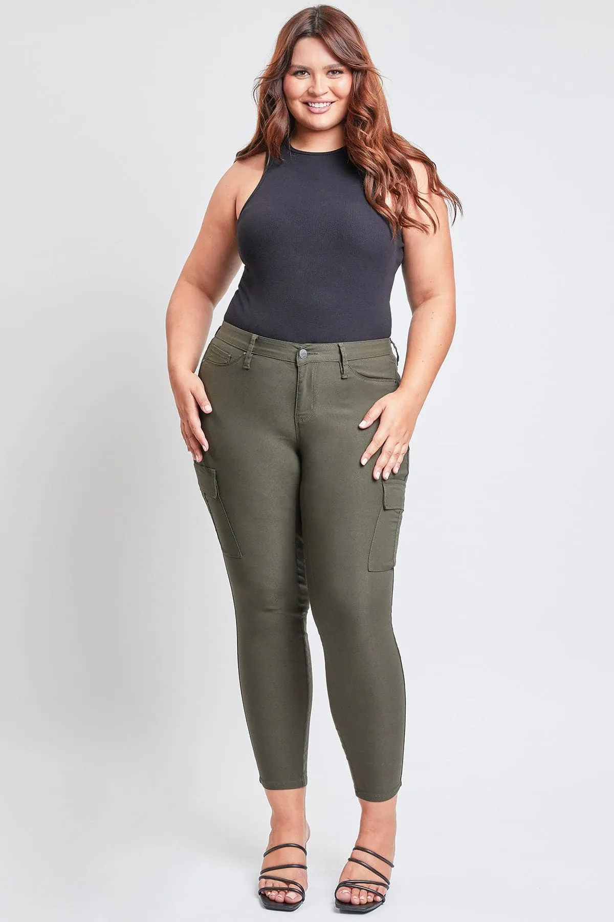 Women's Plus Hyperstretch Forever Color Cargo Pants sold by YMI