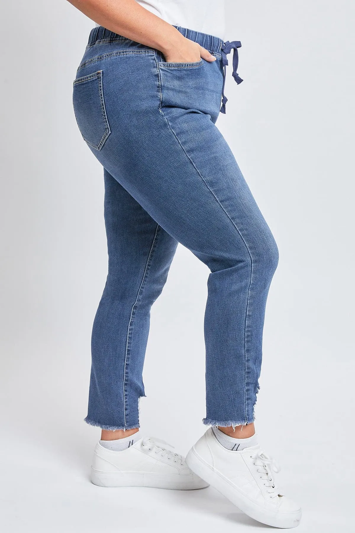 Women's Plus Size High Rise Denim Ankle Joggers sold by YMI product image thumbnail 3