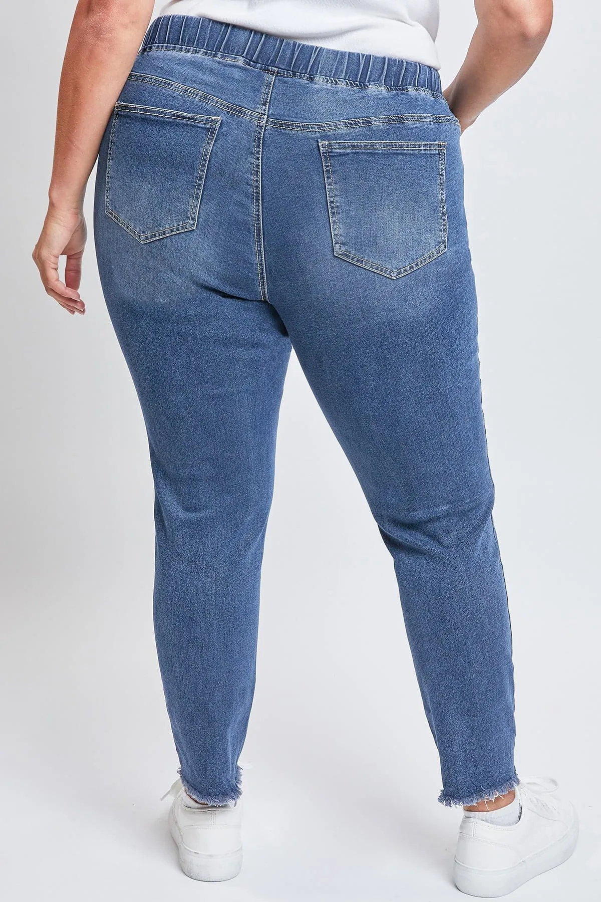 Women's Plus Size High Rise Denim Ankle Joggers sold by YMI product image thumbnail 4