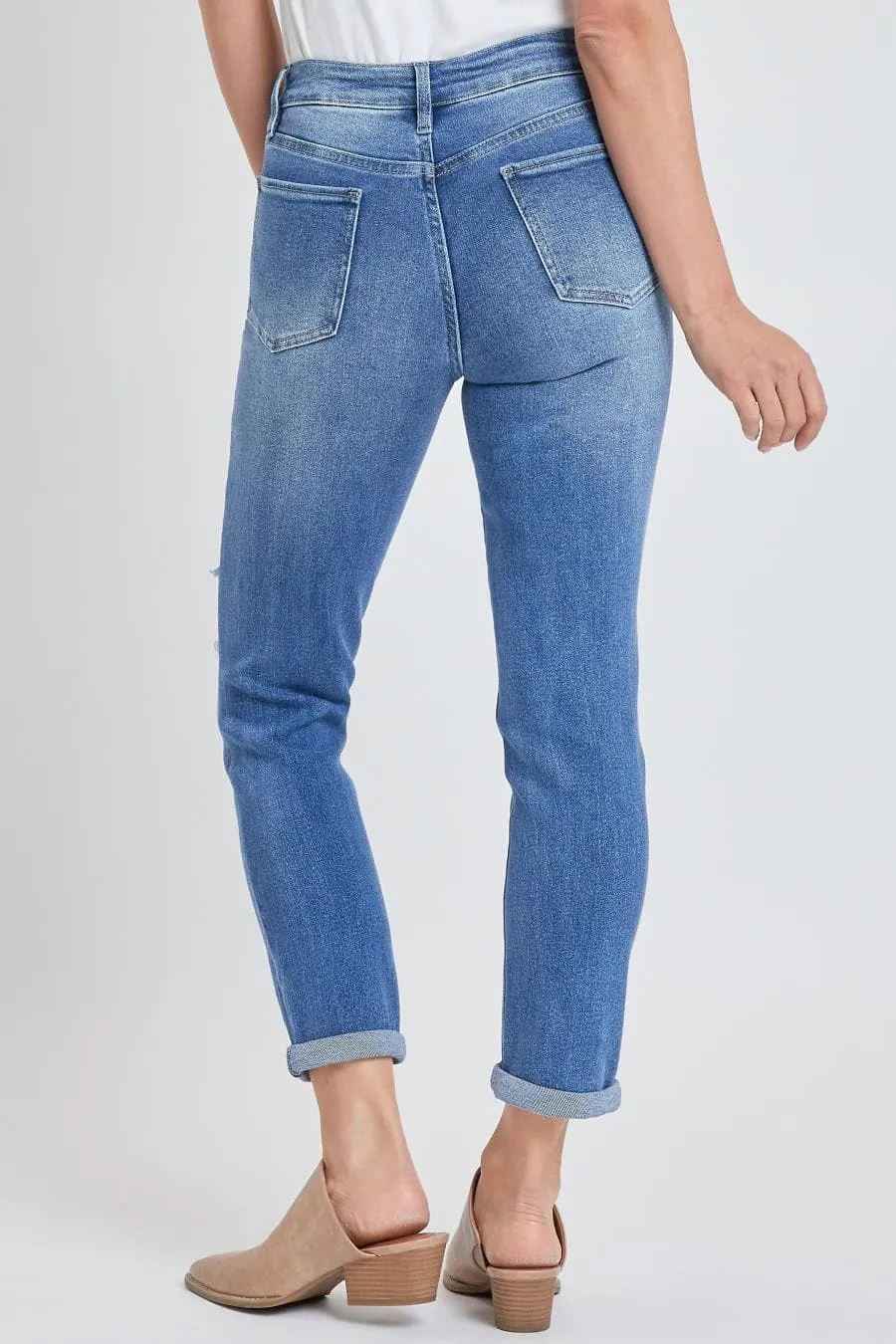 Women's Vintage High Rise Rolled-Cuff Straight Jeans sold by YMI product image thumbnail 5