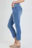 Women's Vintage High Rise Rolled-Cuff Straight Jeans sold by YMI