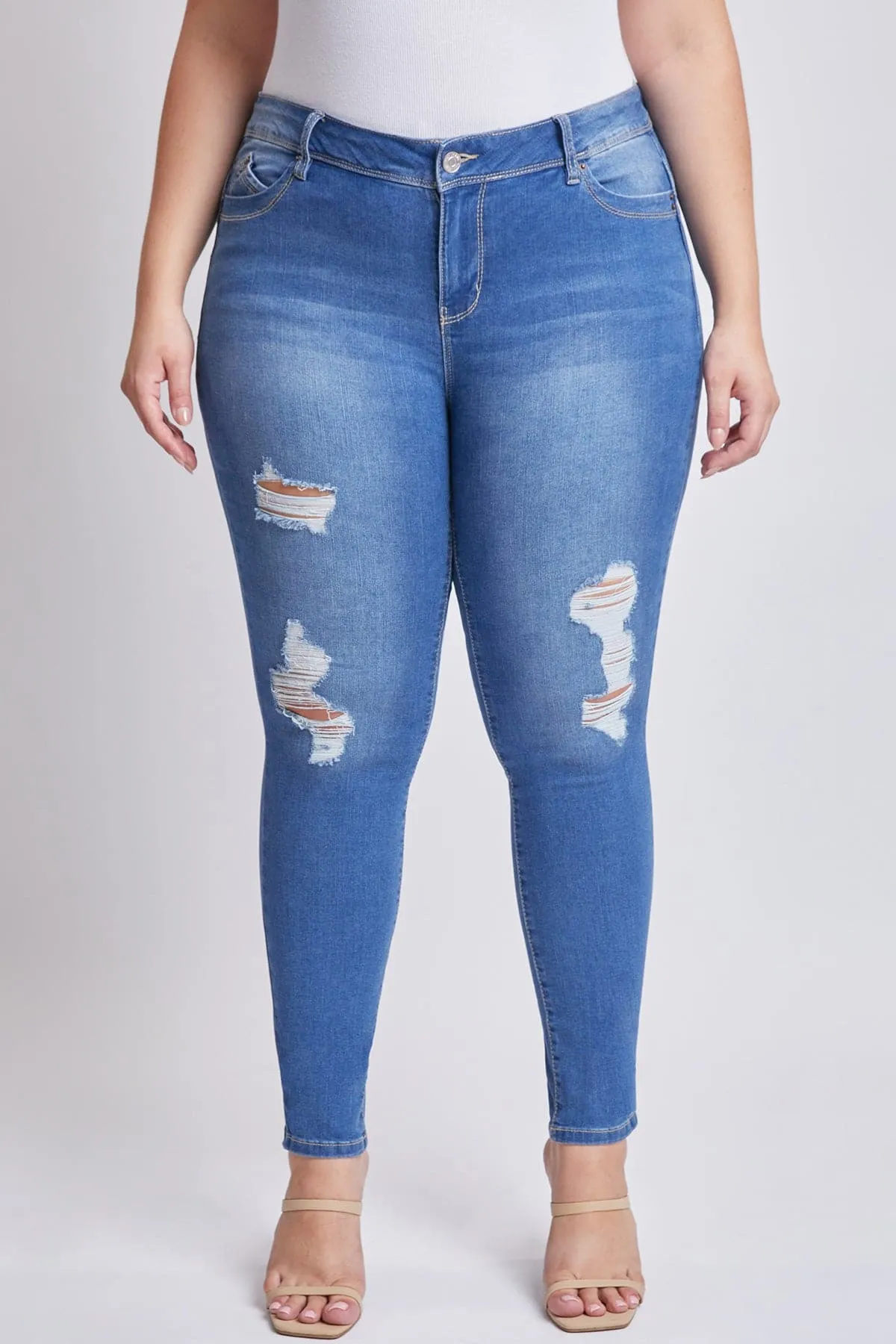 Women's Plus Sustainable WannaBettaButt Skinny Jeans sold by YMI product image thumbnail 2