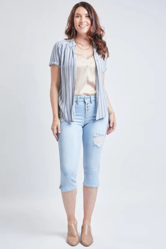 Women's Vintage High Rise Capri Jeans sold by YMI