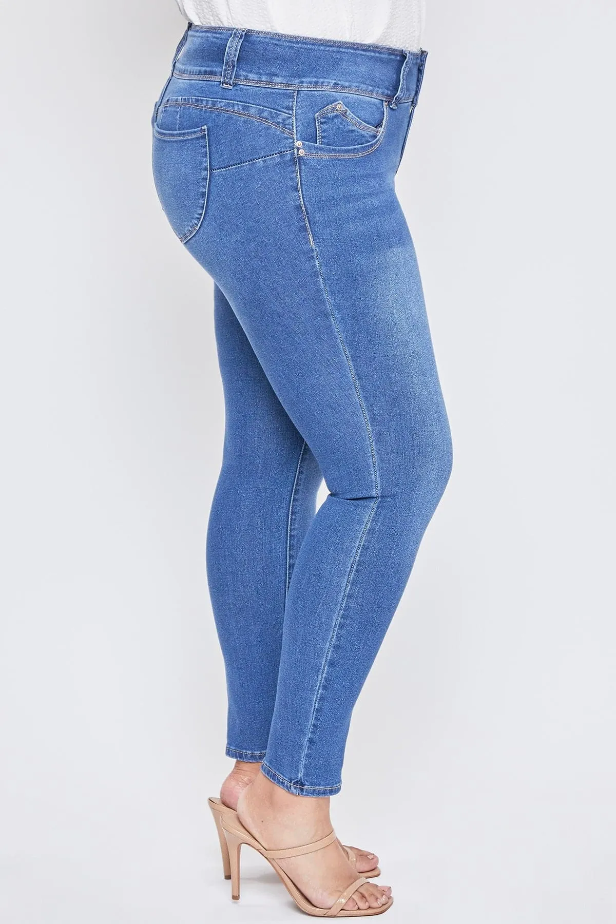 Women's Plus Size Sustainable WannaBettaButt Skinny Jeans sold by YMI product image thumbnail 2