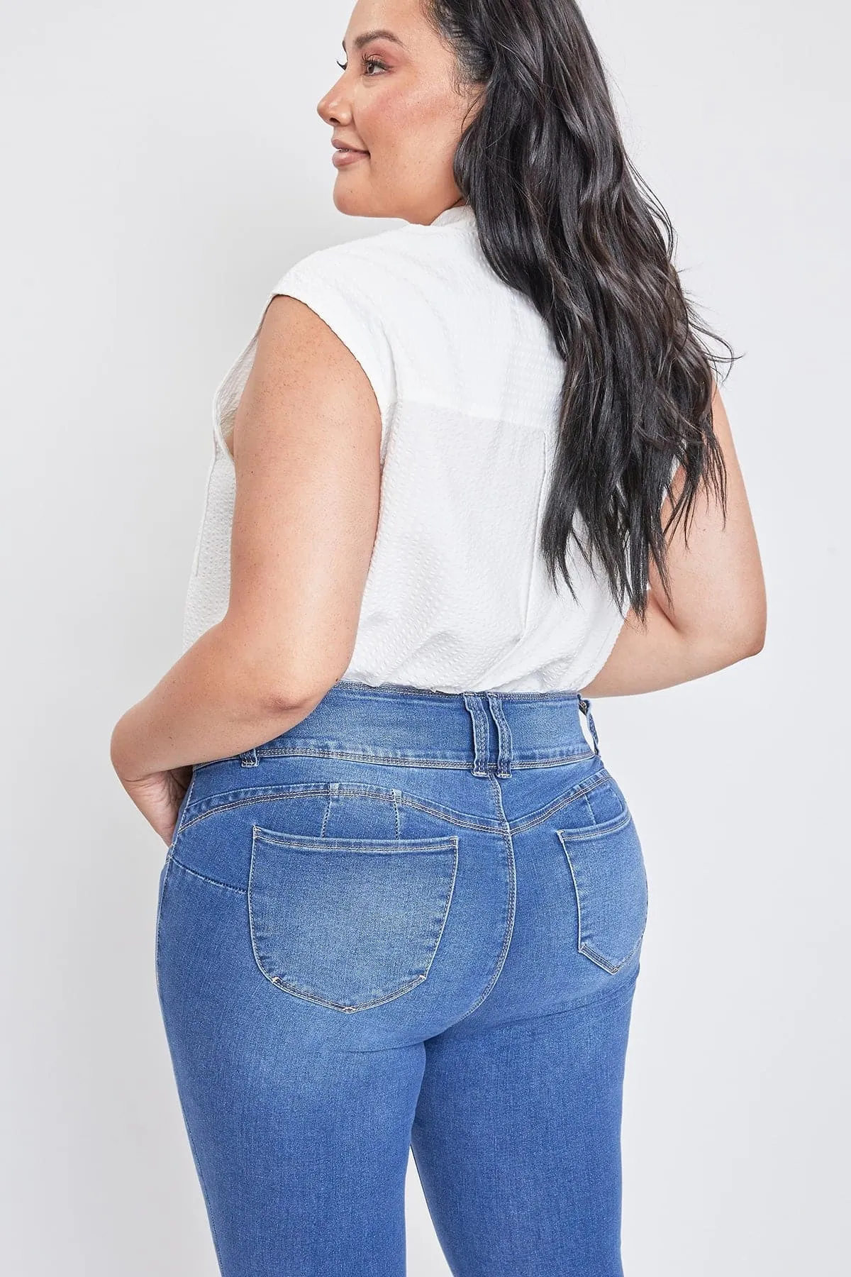 Women's Plus Size Sustainable WannaBettaButt Skinny Jeans sold by YMI product image thumbnail 3