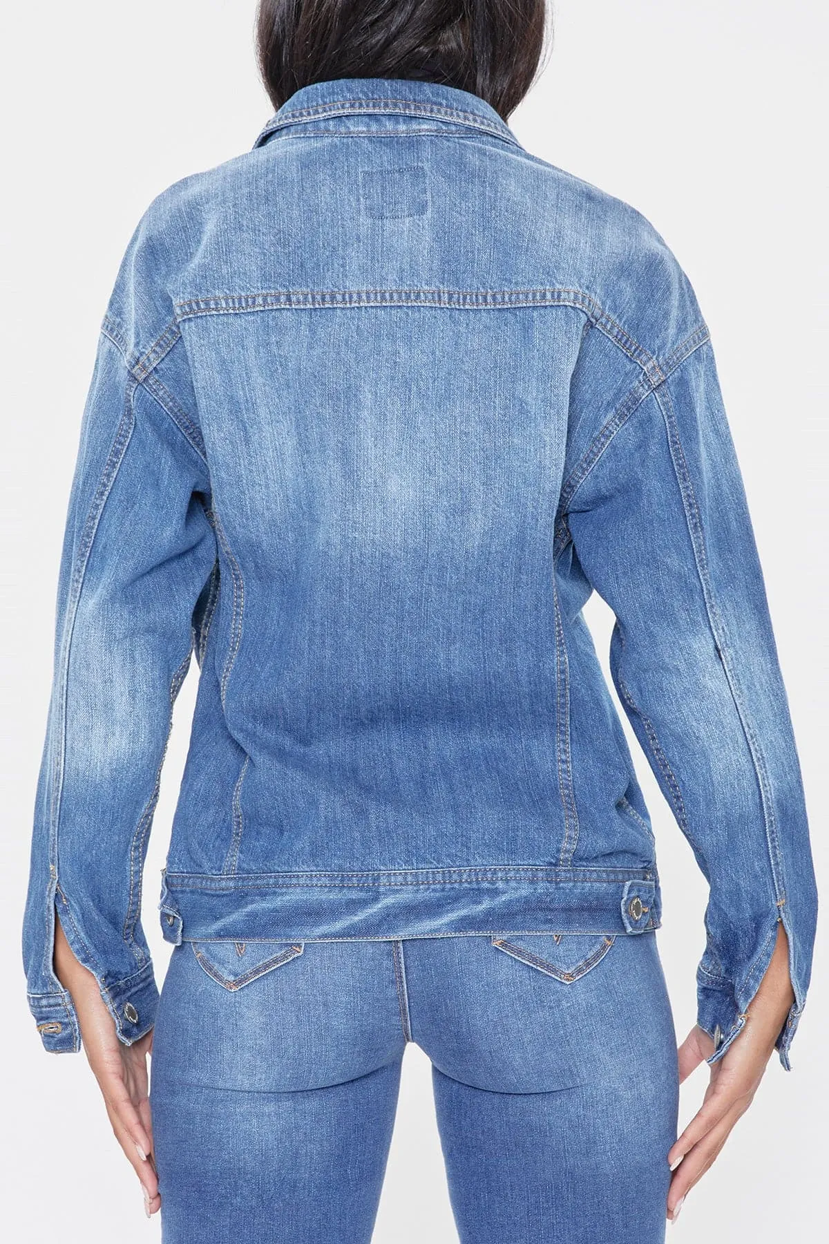 Women's Oversized Boyfriend Denim Jacket sold by YMI product image thumbnail 4