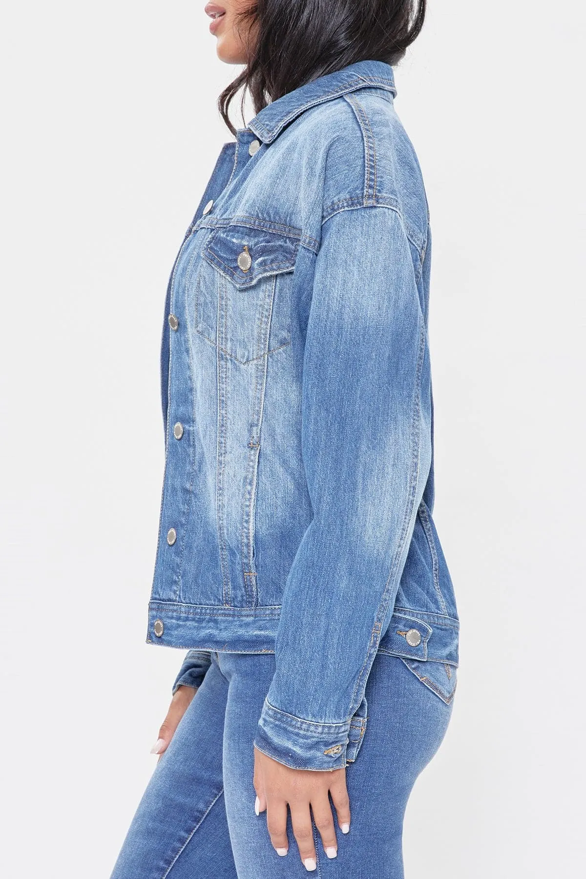 Women's Oversized Boyfriend Denim Jacket sold by YMI product image thumbnail 3