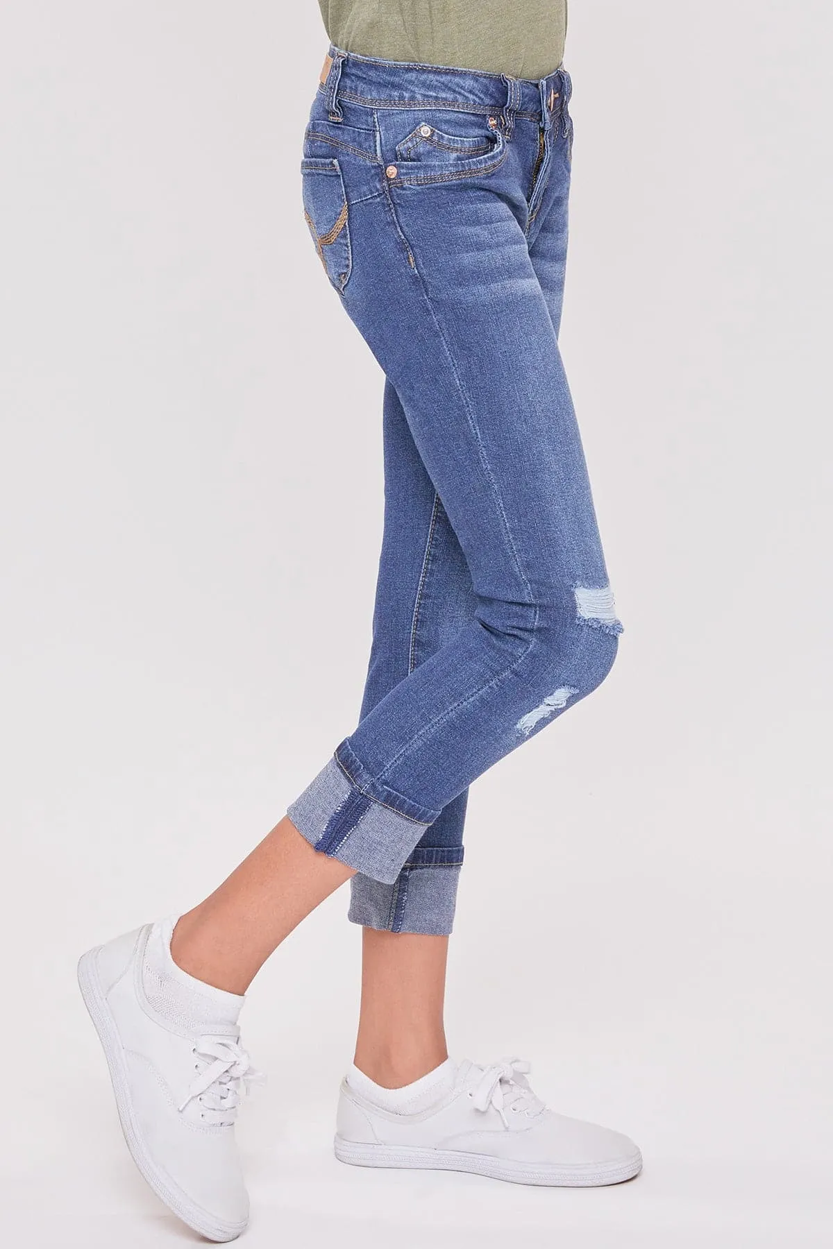 Girls WannaBettaFit Cuff Skinny Jeans sold by YMI product image thumbnail 2