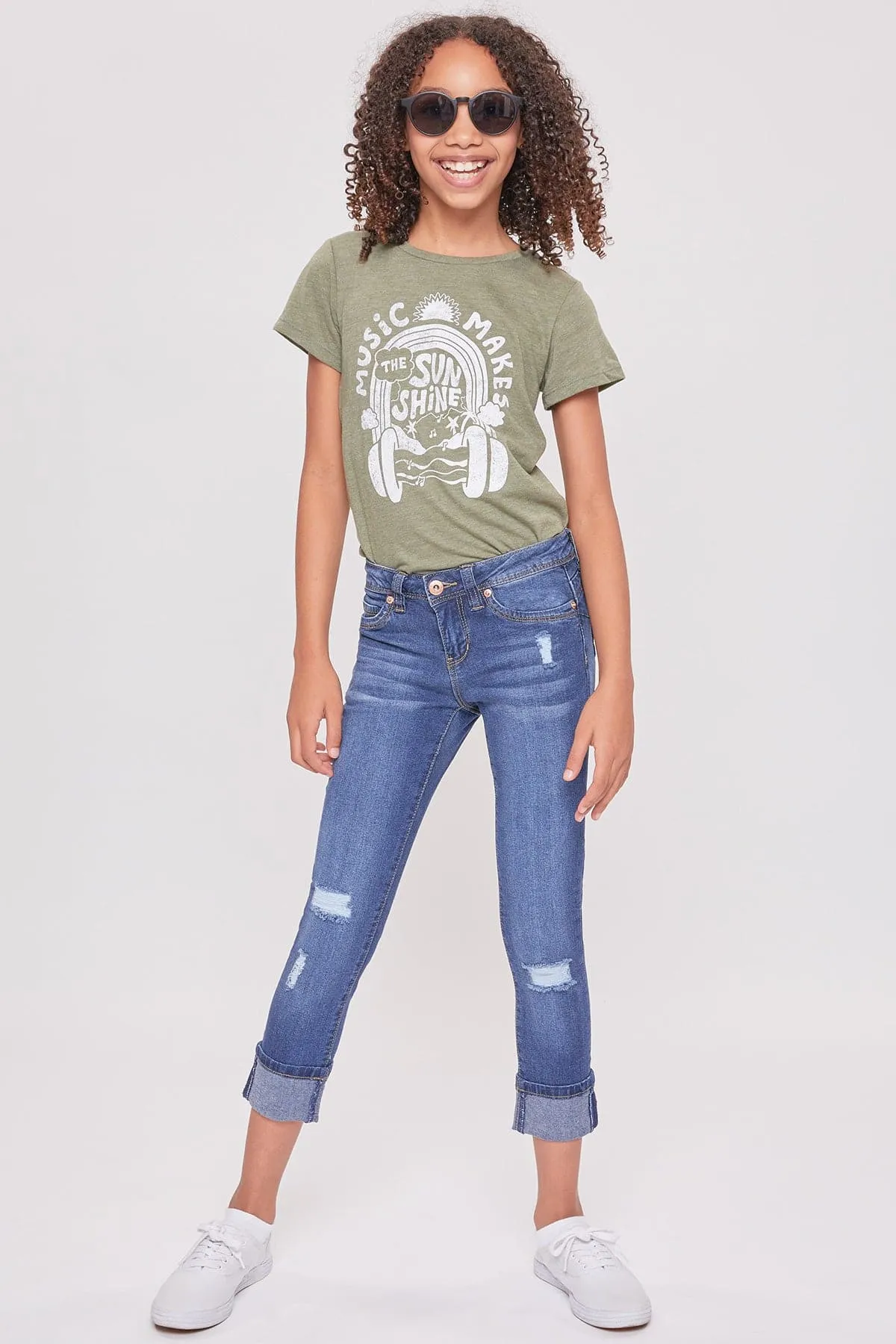 Girls WannaBettaFit Cuff Skinny Jeans sold by YMI product image thumbnail 3