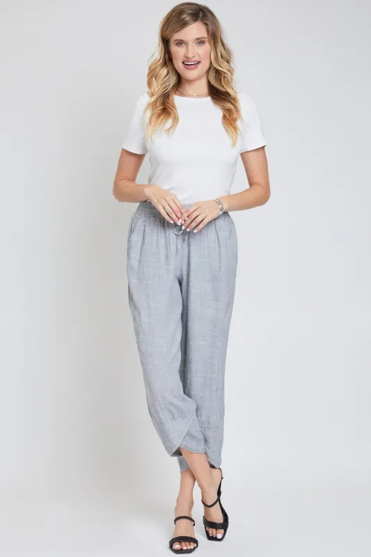 Women's Linen Elastic Waist with Tulip Hem Pant sold by YMI
