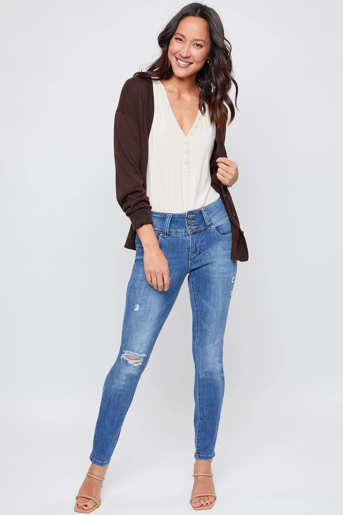 Women's Sustainable WannaBettaButt Mid Rise Jeans sold by YMI product image thumbnail 4