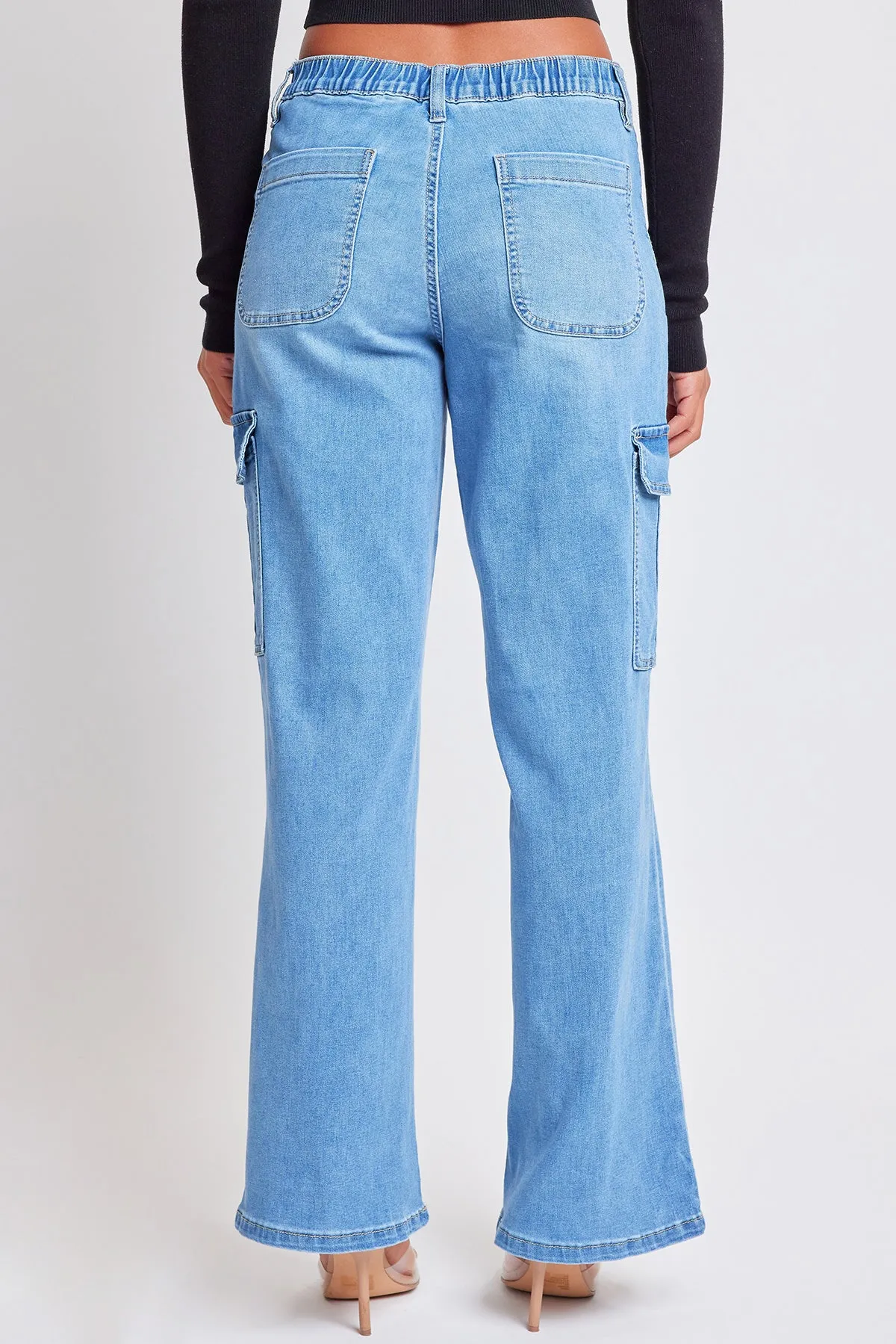 Women's Elastic Waist Straight Cargo Jean sold by YMI product image thumbnail 5