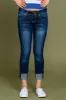 Girls WannaBettaFit 2-Button Wide Cuff Denim Skinny Jeans sold by YMI