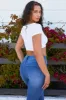Women's Sustainable Curvy Fit Skinny Jeans sold by YMI