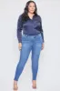 Women's Plus Size Sustainable WannaBettaButt Mid Rise Skinny Jeans sold by YMI