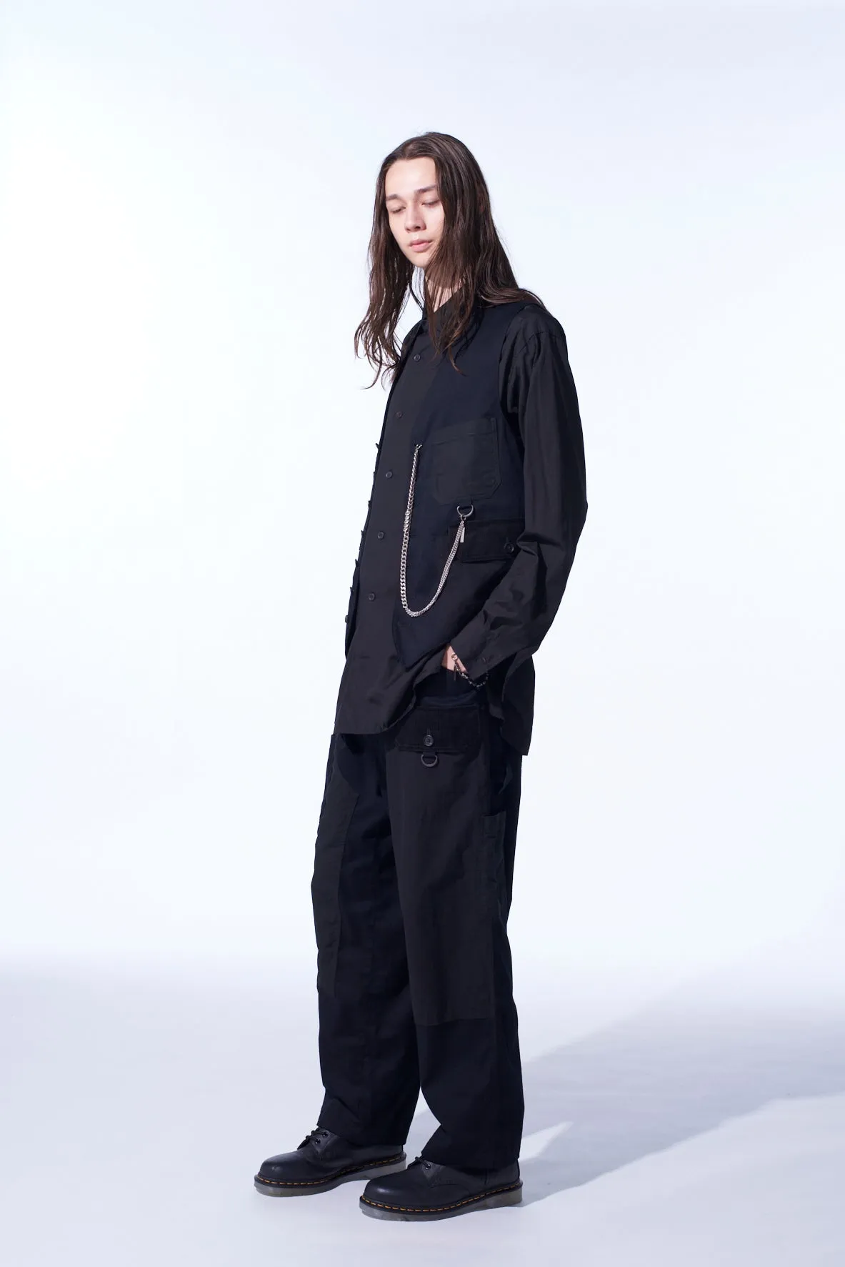 VARIOUS FABRICS CRAZY PATCHWORK VEST sold by Yohji Yamamoto product image thumbnail 5