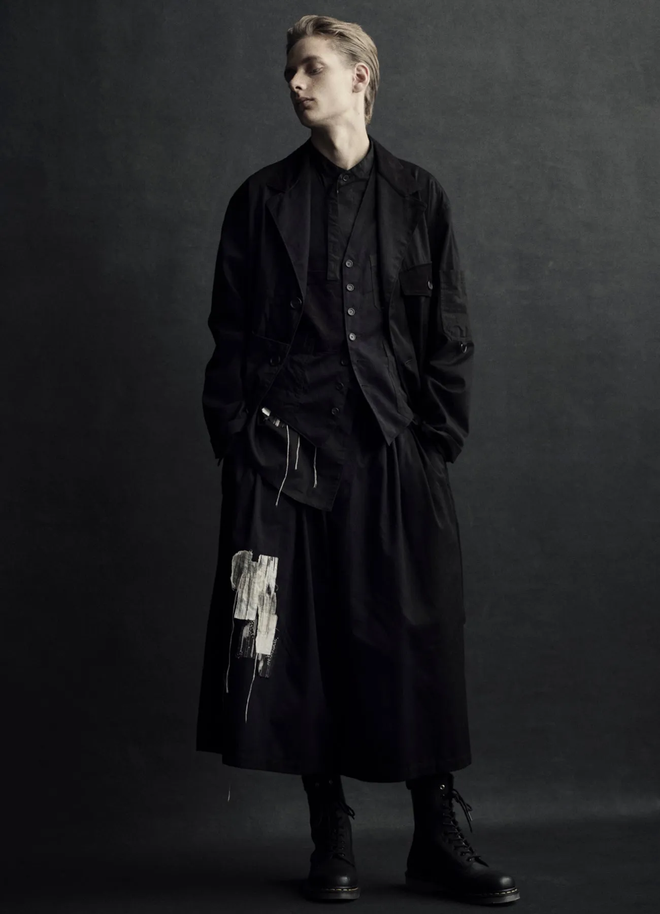 VARIOUS FABRICS CRAZY PATCHWORK VEST sold by Yohji Yamamoto product image thumbnail 3