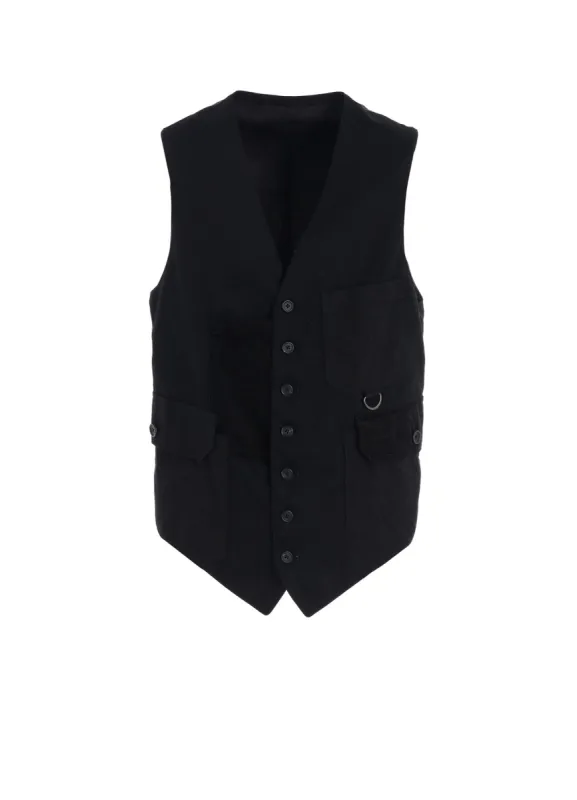 VARIOUS FABRICS CRAZY PATCHWORK VEST made by Yohji Yamamoto